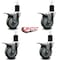 Service Caster 4'' Gray Poly Swivel 1-3/4'' Expanding Stem Caster Set Total Lock Brake, 4PK SCC-EXTTL20S414-PPUB-134-4 - alternate 4